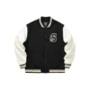 Baseballjacka med bokstavstryck ”Tan White Black”