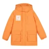 BASIC Vävd dunjacka i medellängd med bokstavstryck ”Orange White”