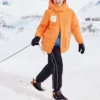 BASIC Vävd dunjacka i medellängd med bokstavstryck ”Orange White”
