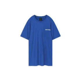 Blå kortärmad T-shirt med tryck