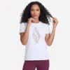Blommig diamant-T-shirt med korta ärmar