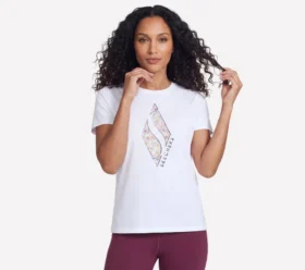 Blommig diamant-T-shirt med korta ärmar