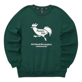 Casual Graphic Crew Sweater ”Green White”
