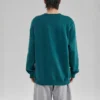 Casual Graphic Crew Sweater ”Green White”