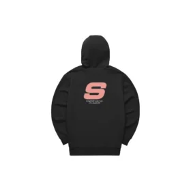 Casual-hoodie med logotryck ”Black Pink”