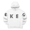 Casual-hoodie med tryck ”White Black”