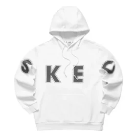 Casual-hoodie med tryck ”White Black”