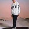 Casual-hoodie med tryck ”White Black”