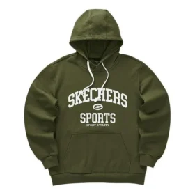 Casual Letter Printed Hoodie ”Green White”