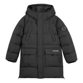 Casual lång dunjacka ”Black Teal”