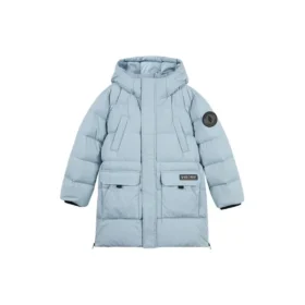 Casual lång dunjacka ”Black Teal”
