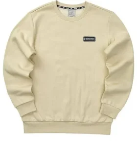 Casual långärmad tröja med logotryck ”Beige”