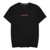 Casual T-shirt med bokstavstryck ”Svart Röd Vit”