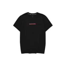 Casual T-shirt med bokstavstryck ”Svart Röd Vit”