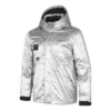 Dunjacka med huva och bokstavstryck ”Silver Black”