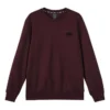 Enfärgad, lös stickad tröja ”Burgundy Black”