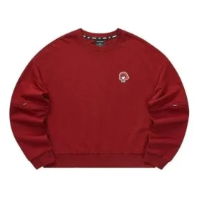Enfärgad, lös tröja med rund hals ”Burgundy”
