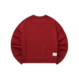 Enfärgad, lös tröja med rund hals ”Burgundy”