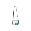 Enkel axelväska med klövermönster och logotyp ”White Green”