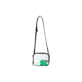 Enkel axelväska med klövermönster och logotyp ”White Green”