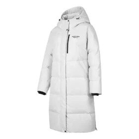 Enkel lång dunjacka ”White”