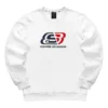 Fleece-tröja med rund hals och logotyp ”White Red Blue”