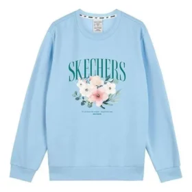 Flower Graphic Crew Sweater ”Blue White Grey”