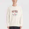 Flower Graphic Crew Sweater ”Blue White Grey”