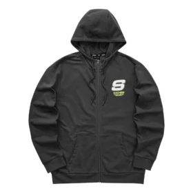 Färgglad casual-serie med bokstavstryck, hoodie med dragkedja ”Svart Vit”