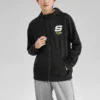 Färgglad casual-serie med bokstavstryck, hoodie med dragkedja ”Svart Vit”