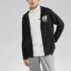 Färgglad casual-serie med bokstavstryck, hoodie med dragkedja ”Svart Vit”