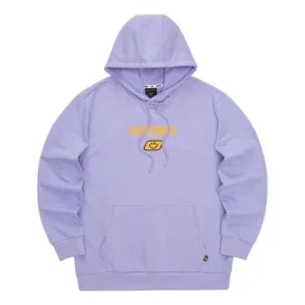 Färgglad casual-serie med bokstavstryck, huvtröja ”Purple Yellow”