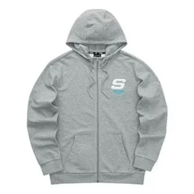 Färgglad casual-serie med bokstäver, hoodie med dragkedja ”Grey White”
