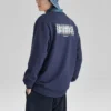 Färgglad casual-serie med grafisk crew-tröja ”Navy White”