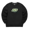 Färgglad casual-serie med märkes-crew-tröja ”Black Green”