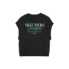 Grafisk casual ärmlös T-shirt ”Svart”