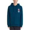 Hoodie med dragsko och tecknad grafik ”Navy Black White Grey”