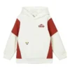 Hoodie med färgblockering ”White Red”