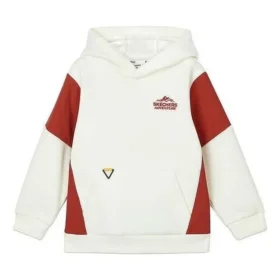 Hoodie med färgblockering ”White Red”