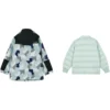 Hoodie med heltryck och dragkedja ”Teal Black White”
