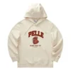 Hoodie med tryckt bokstav ”Beige Red”