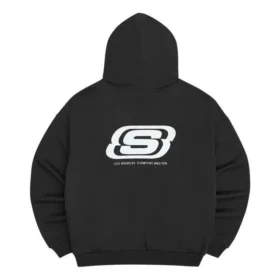 Hoodie med tryckt logotyp ”Black White”
