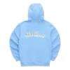 Hoodie med tryckt logotyp ”Blue Pink Black White”
