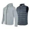 Huvad vävd 3-i-1-dunjacka ”Grey Black”