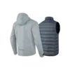 Huvad vävd 3-i-1-dunjacka ”Grey Black”