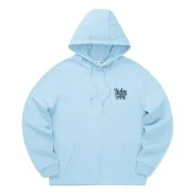 Huvtröja med tryck ”Blue Black”