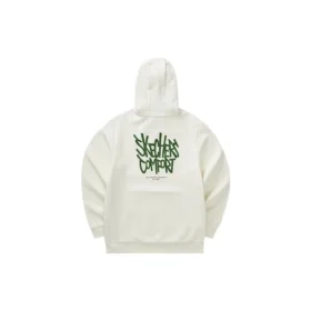 Huvtröja med tryck ”White Green”