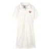 Kortärmad klänning med tryckt logotyp som framhäver midjan ”Vit Svart Blå”