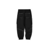 Letter Mid-Waist Woven Elastic Cuff Knit Sports Pants ”Black”