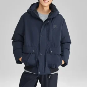 Lifestyle-serien Waterproof varm dunjacka med huva ”Svart”